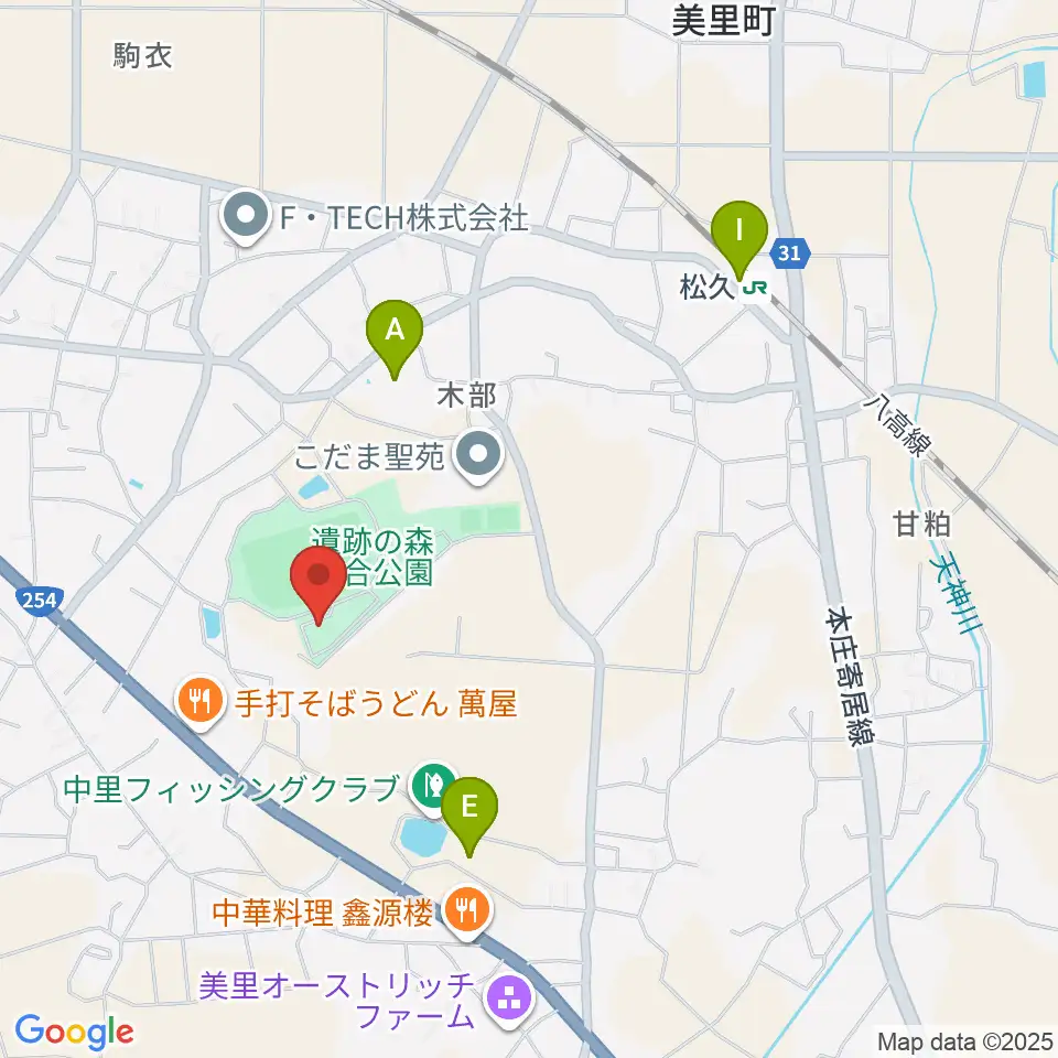 美里町遺跡の森館周辺の駐車場・コインパーキング一覧地図