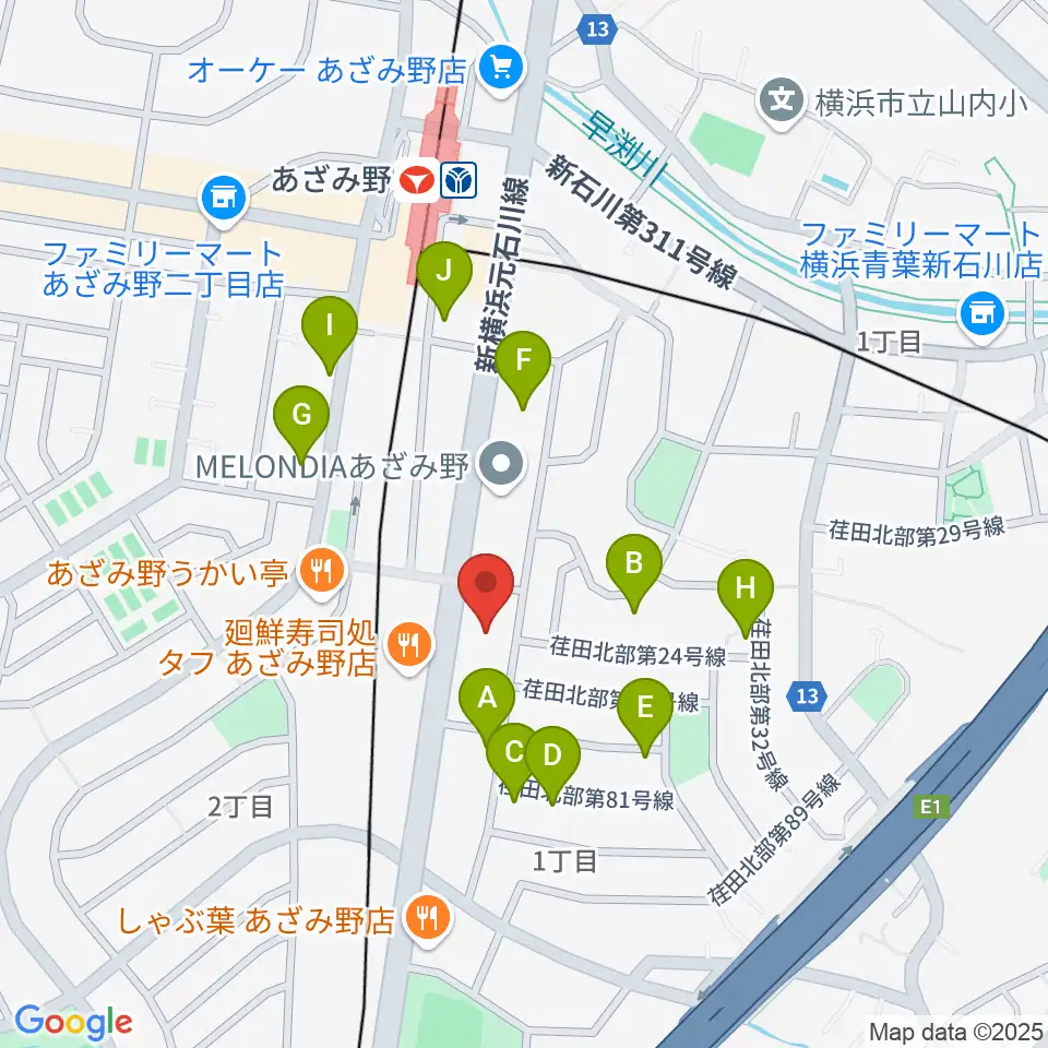 アートフォーラムあざみ野周辺の駐車場・コインパーキング一覧地図