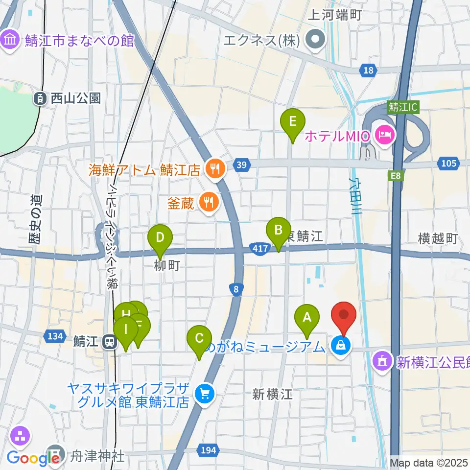 鯖江市文化センター周辺の駐車場・コインパーキング一覧地図