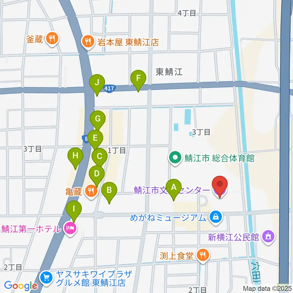 鯖江市文化センター周辺の駐車場・コインパーキング一覧地図
