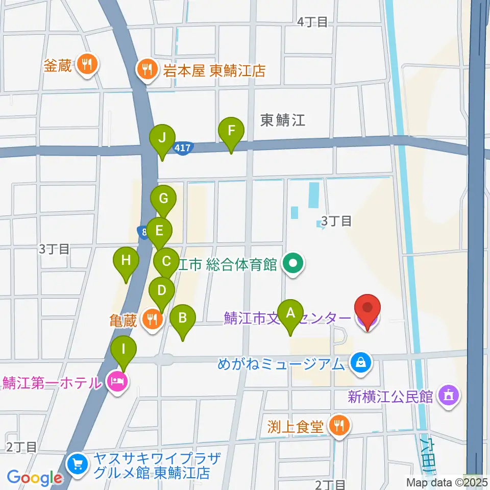 鯖江市文化センター周辺の駐車場・コインパーキング一覧地図