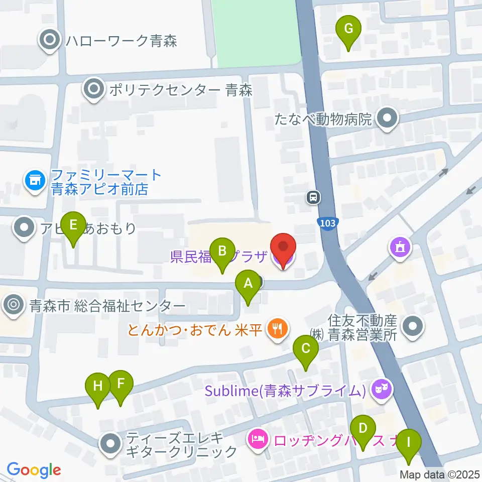 青森県民福祉プラザ周辺の駐車場・コインパーキング一覧地図