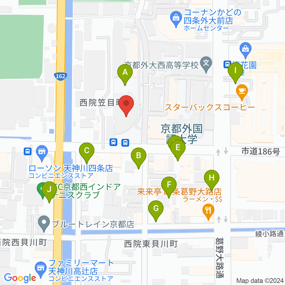 京都外国語大学 森田記念講堂周辺の駐車場・コインパーキング一覧地図