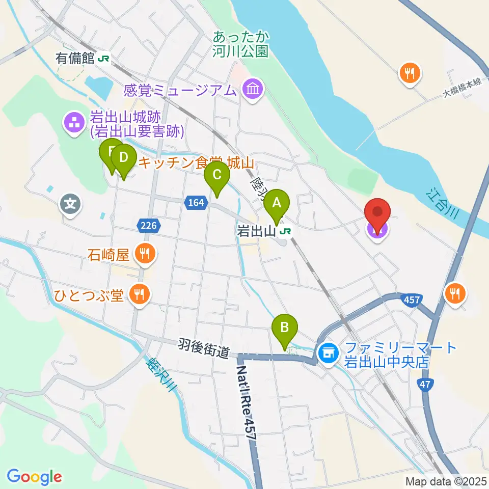 岩出山文化会館（スコーレハウス）周辺の駐車場・コインパーキング一覧地図