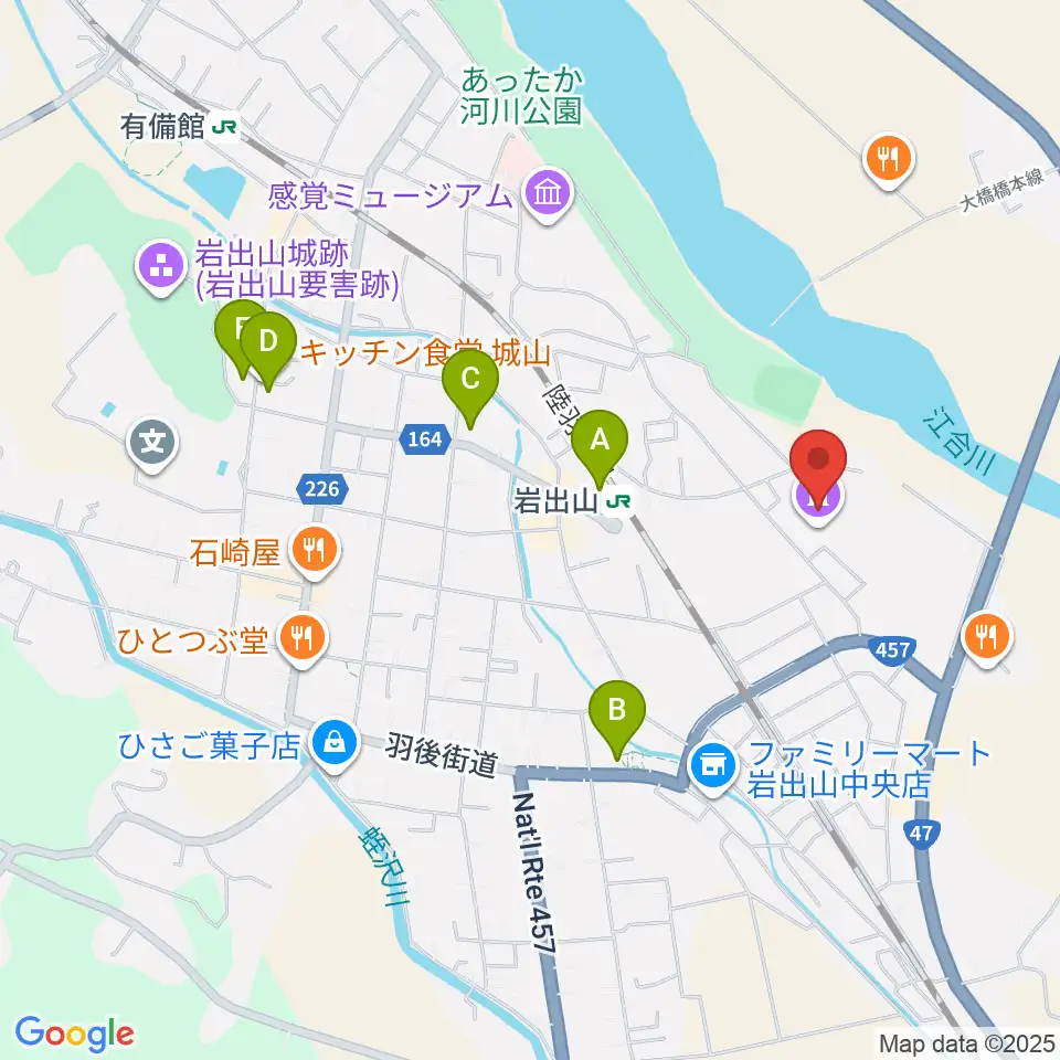 岩出山文化会館（スコーレハウス）周辺の駐車場・コインパーキング一覧地図