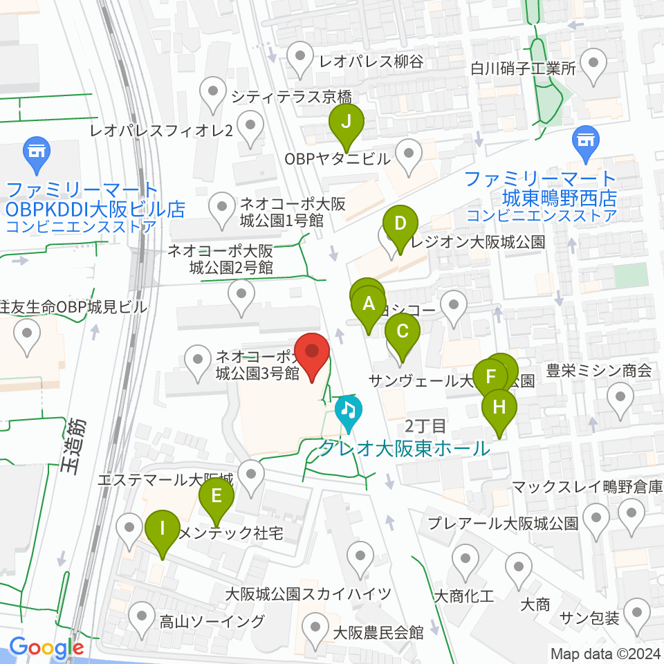 クレオ大阪東周辺の駐車場・コインパーキング一覧地図