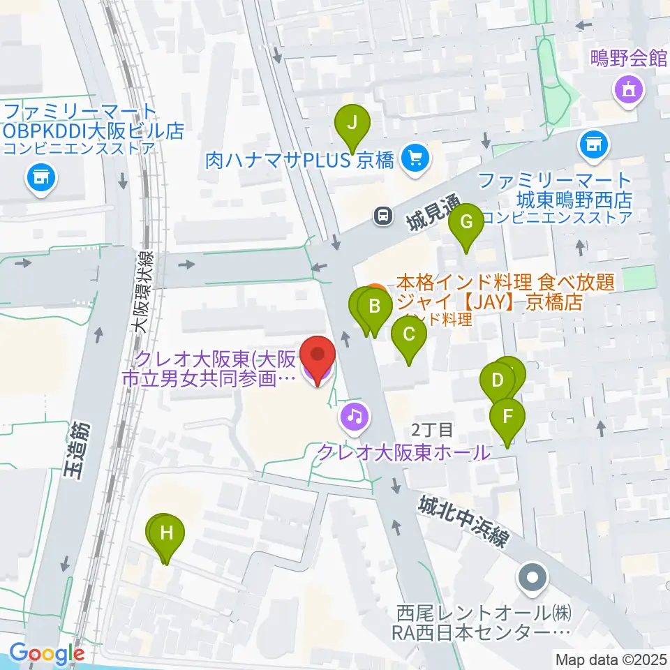 クレオ大阪東周辺の駐車場・コインパーキング一覧地図