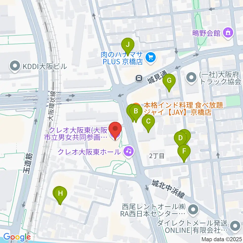 クレオ大阪東周辺の駐車場・コインパーキング一覧地図
