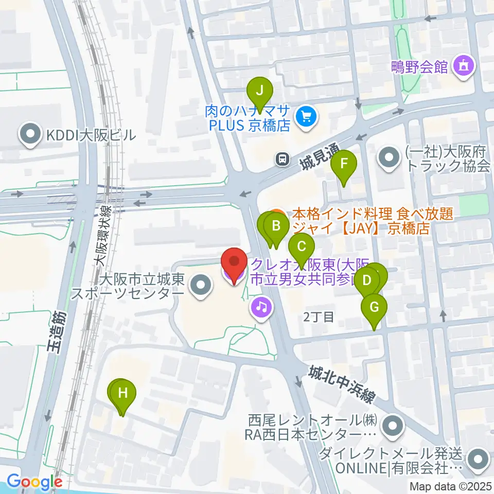 クレオ大阪東周辺の駐車場・コインパーキング一覧地図