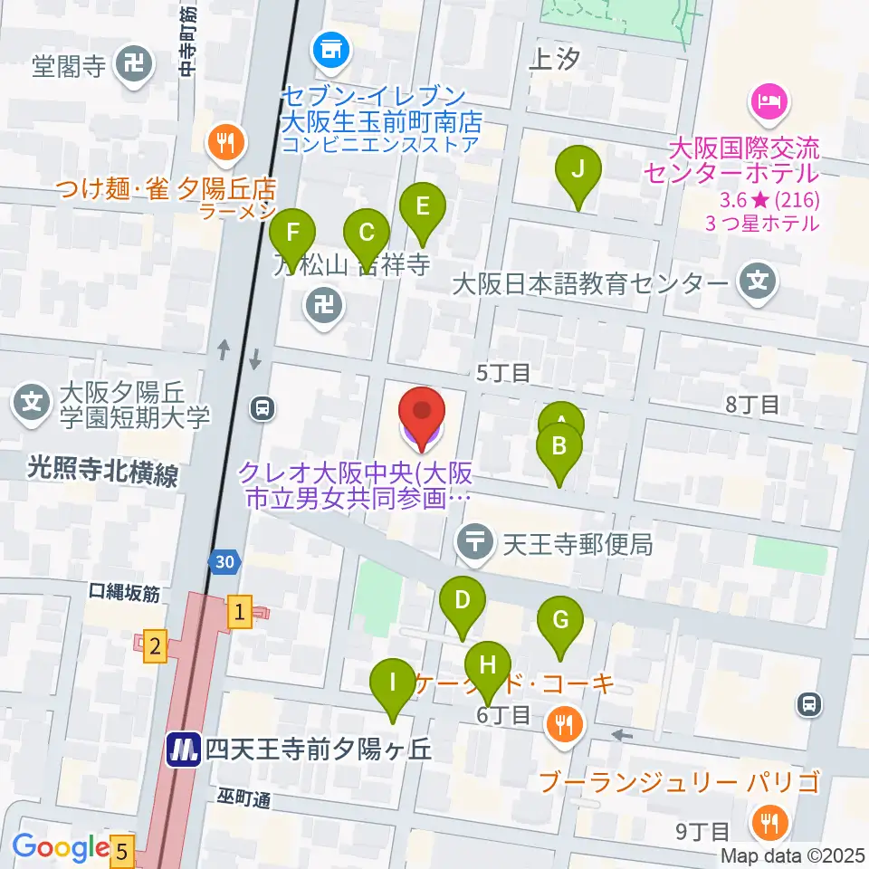 クレオ大阪中央周辺の駐車場・コインパーキング一覧地図
