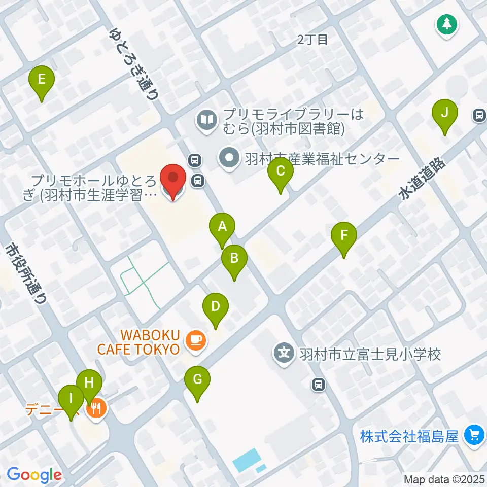 プリモホールゆとろぎ周辺の駐車場・コインパーキング一覧地図