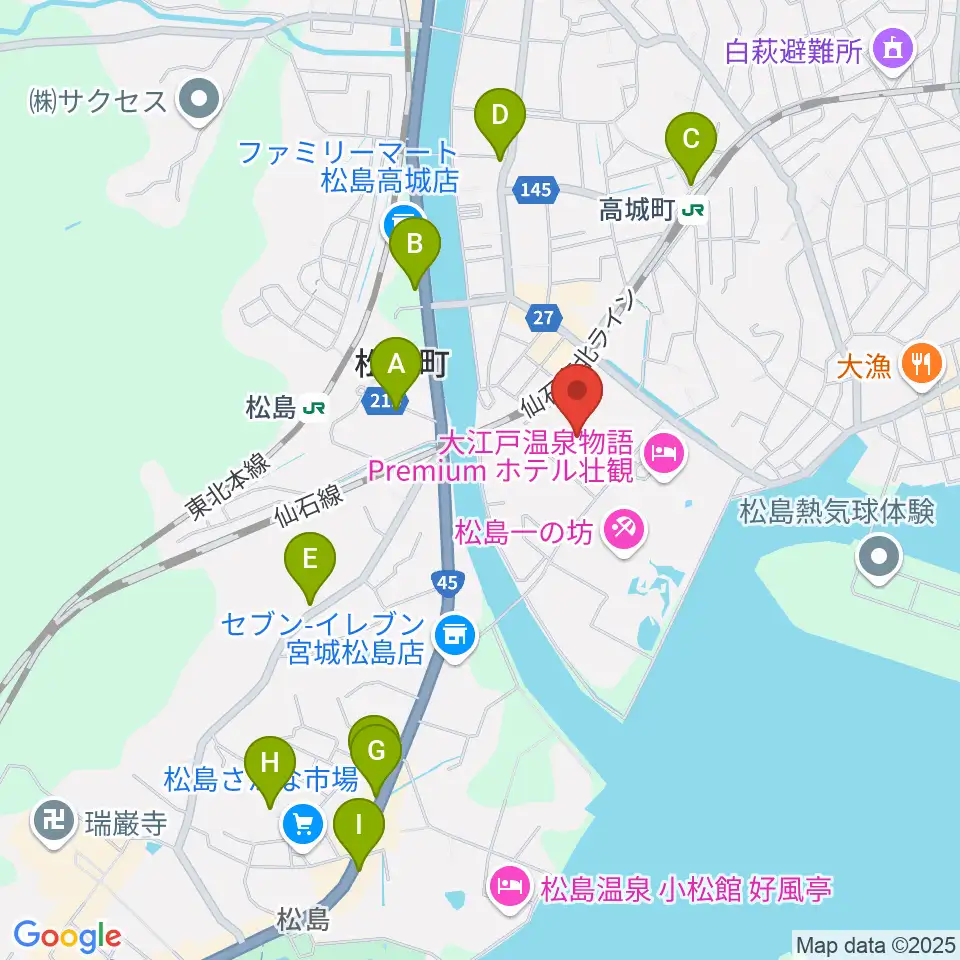 松島町文化観光交流館 アトレ・るHall周辺の駐車場・コインパーキング一覧地図