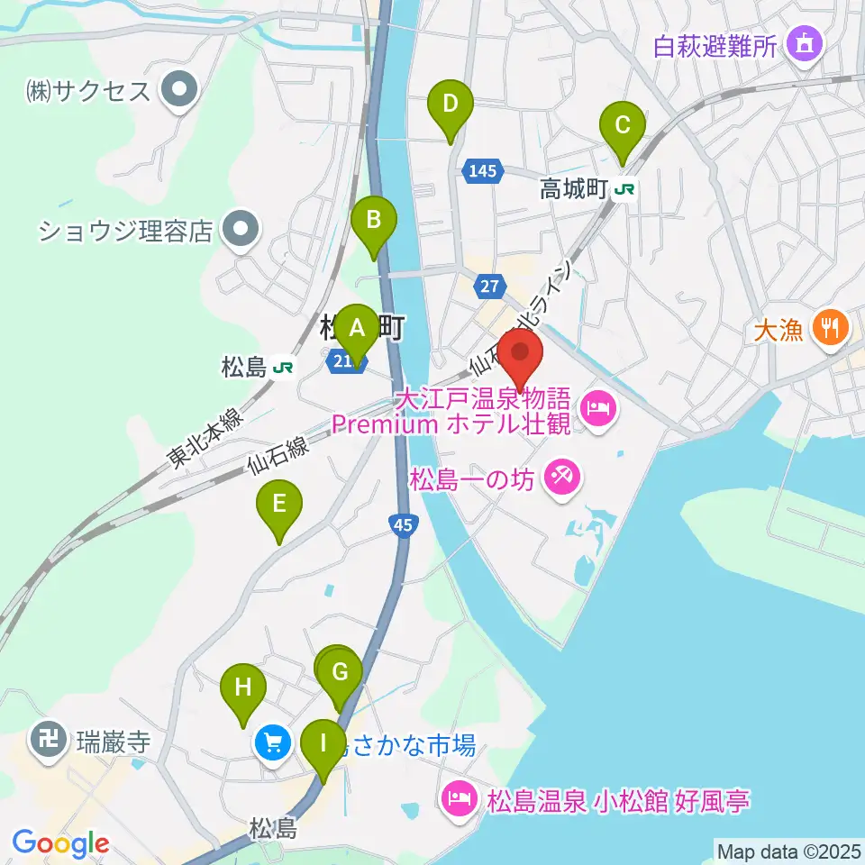 松島町文化観光交流館 アトレ・るHall周辺の駐車場・コインパーキング一覧地図