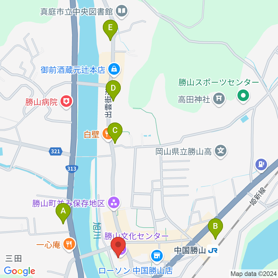 勝山文化センター周辺の駐車場・コインパーキング一覧地図