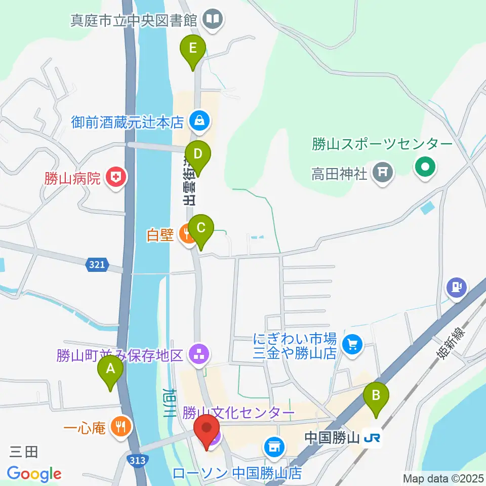 勝山文化センター周辺の駐車場・コインパーキング一覧地図