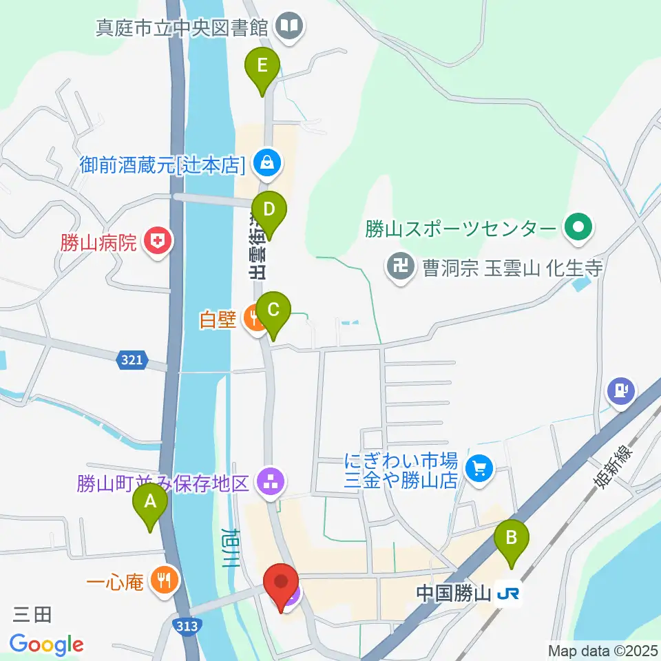 勝山文化センター周辺の駐車場・コインパーキング一覧地図