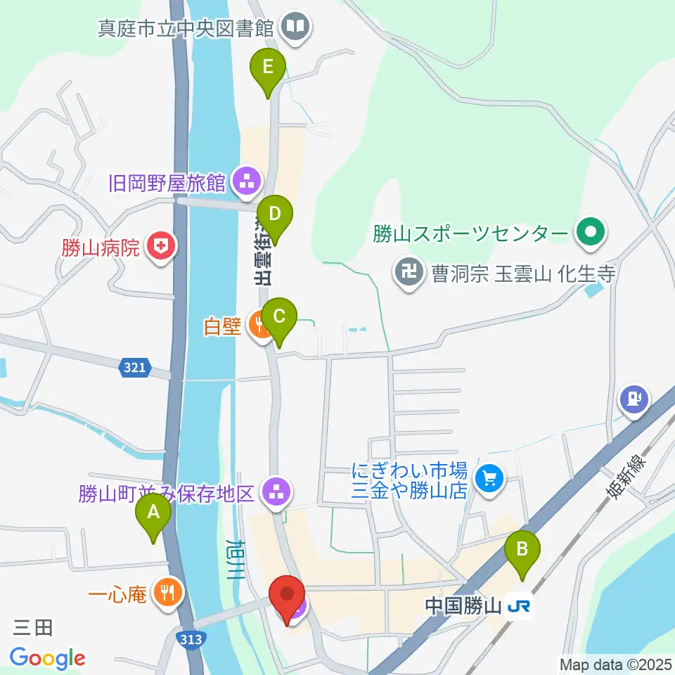 勝山文化センター周辺の駐車場・コインパーキング一覧地図