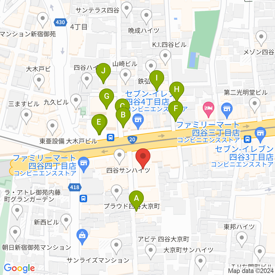 韓国文化院ハンマダンホール周辺の駐車場・コインパーキング一覧地図