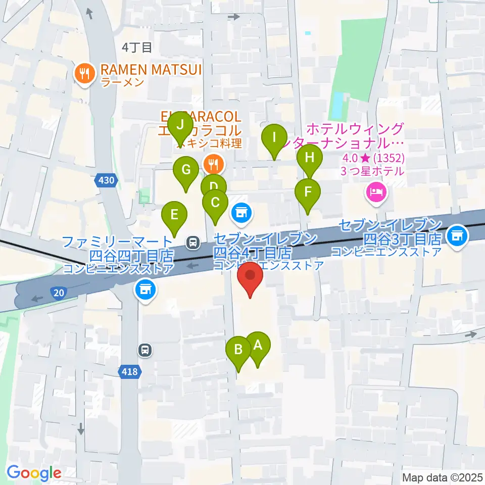 韓国文化院ハンマダンホール周辺の駐車場・コインパーキング一覧地図