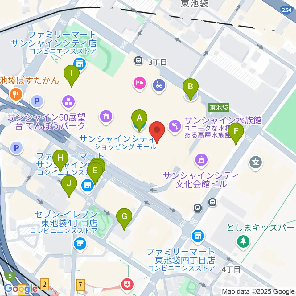 プラネタリウム満天周辺の駐車場・コインパーキング一覧地図