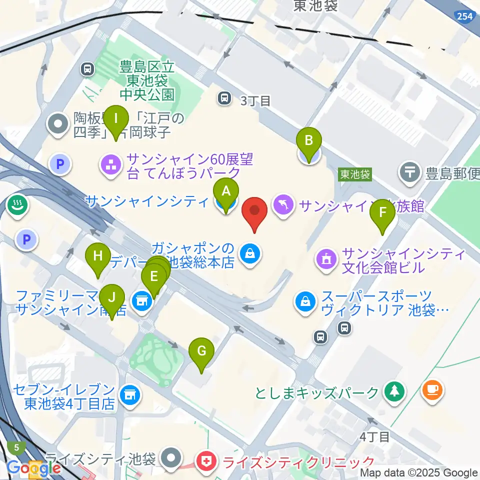プラネタリウム満天周辺の駐車場・コインパーキング一覧地図