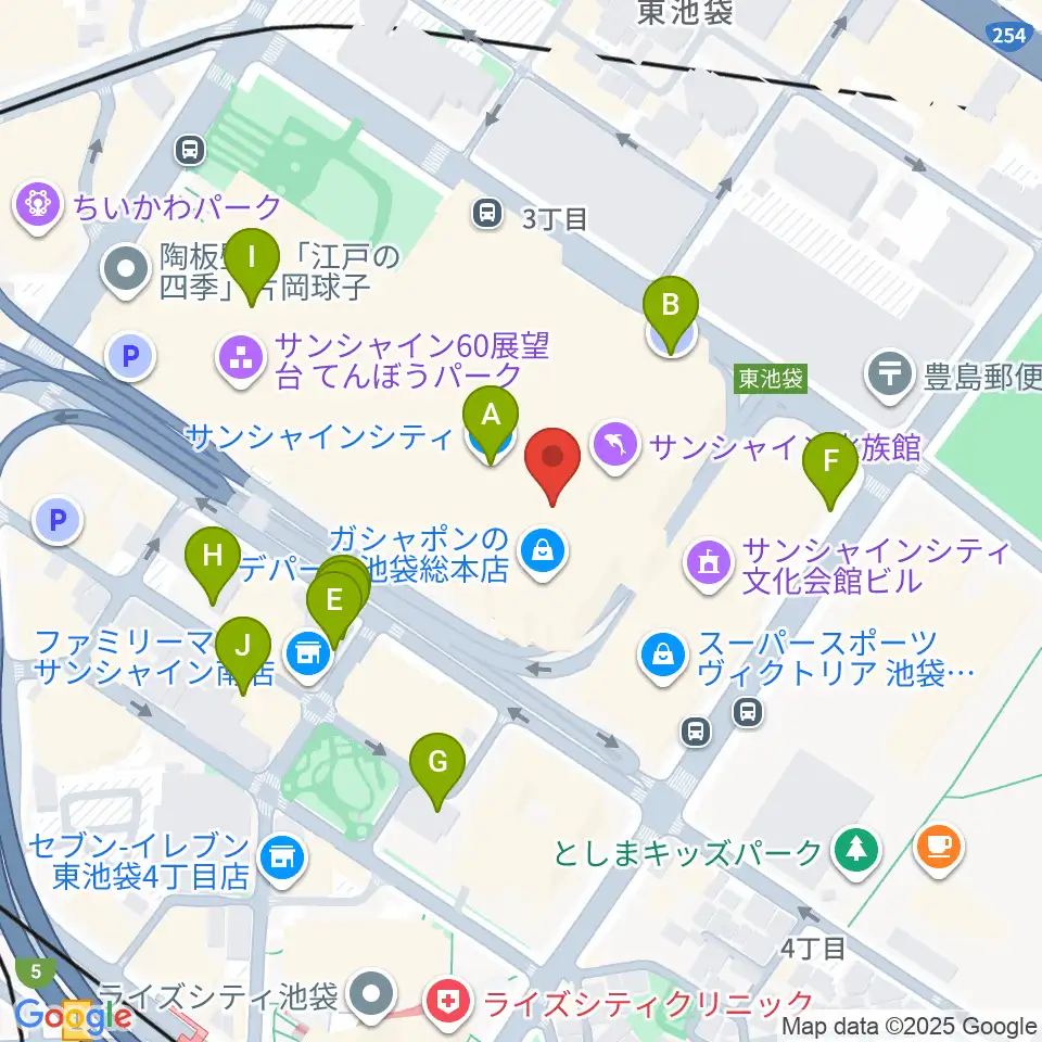 プラネタリウム満天周辺の駐車場・コインパーキング一覧地図