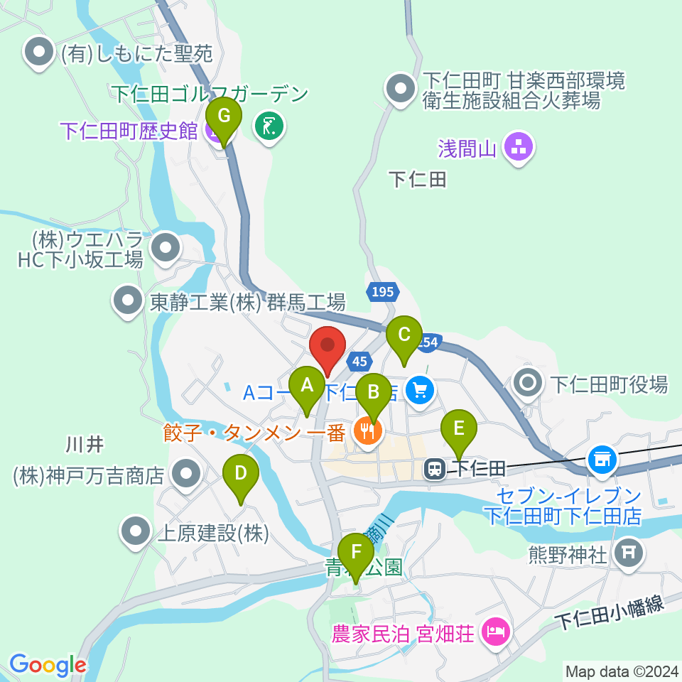 下仁田町文化ホール周辺の駐車場・コインパーキング一覧地図