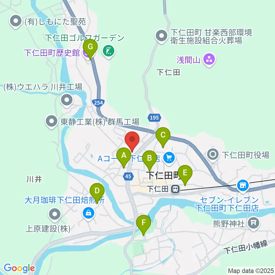 下仁田町文化ホール周辺の駐車場・コインパーキング一覧地図