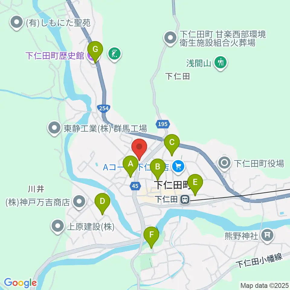 下仁田町文化ホール周辺の駐車場・コインパーキング一覧地図