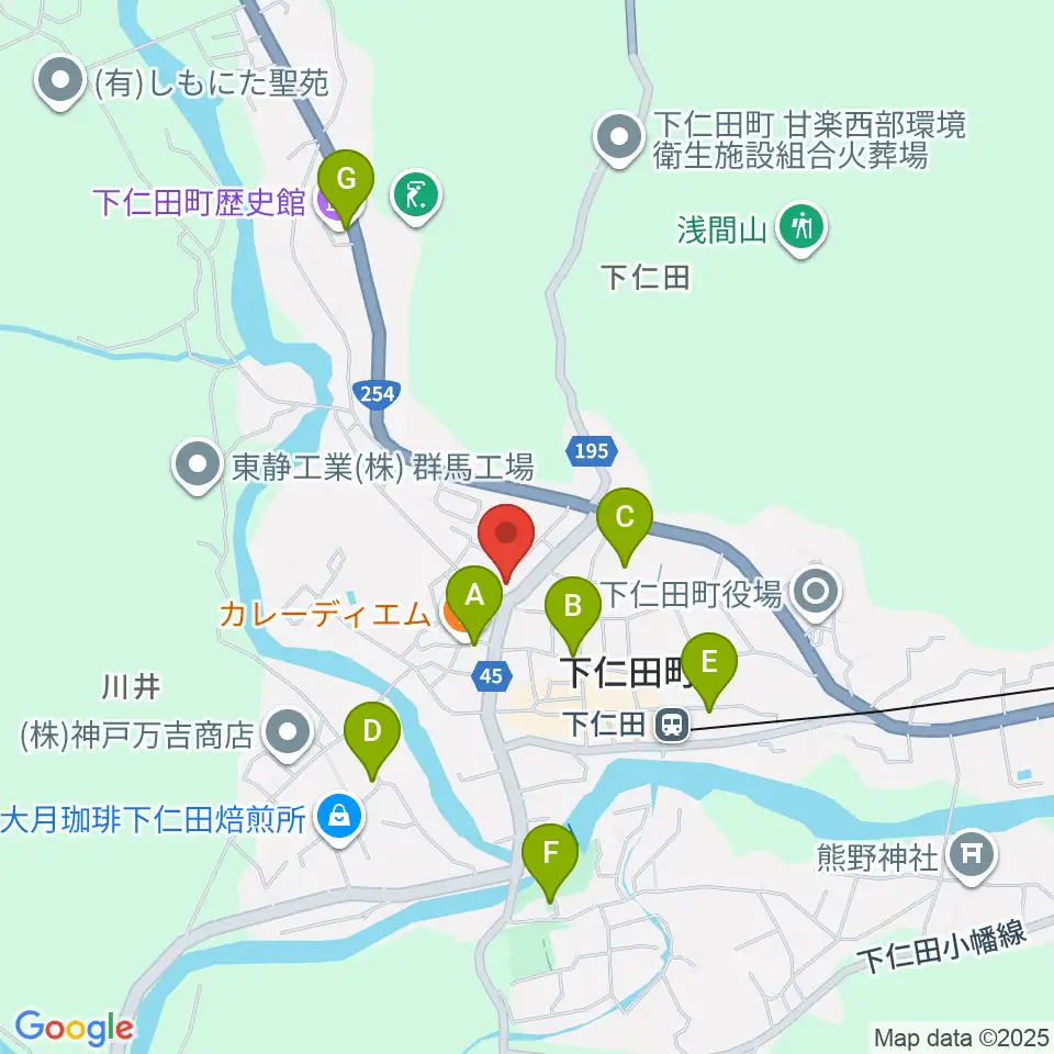 下仁田町文化ホール周辺の駐車場・コインパーキング一覧地図