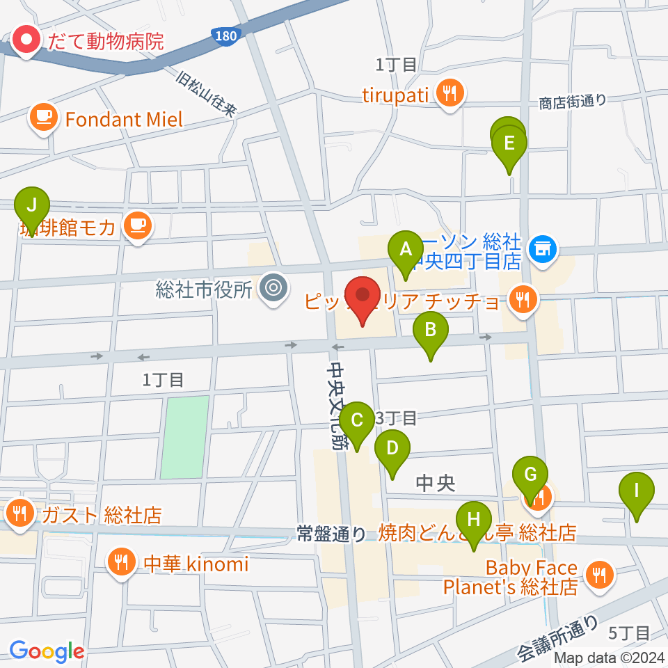 総社市民会館周辺の駐車場・コインパーキング一覧地図