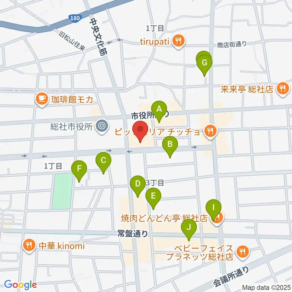総社市民会館周辺の駐車場・コインパーキング一覧地図