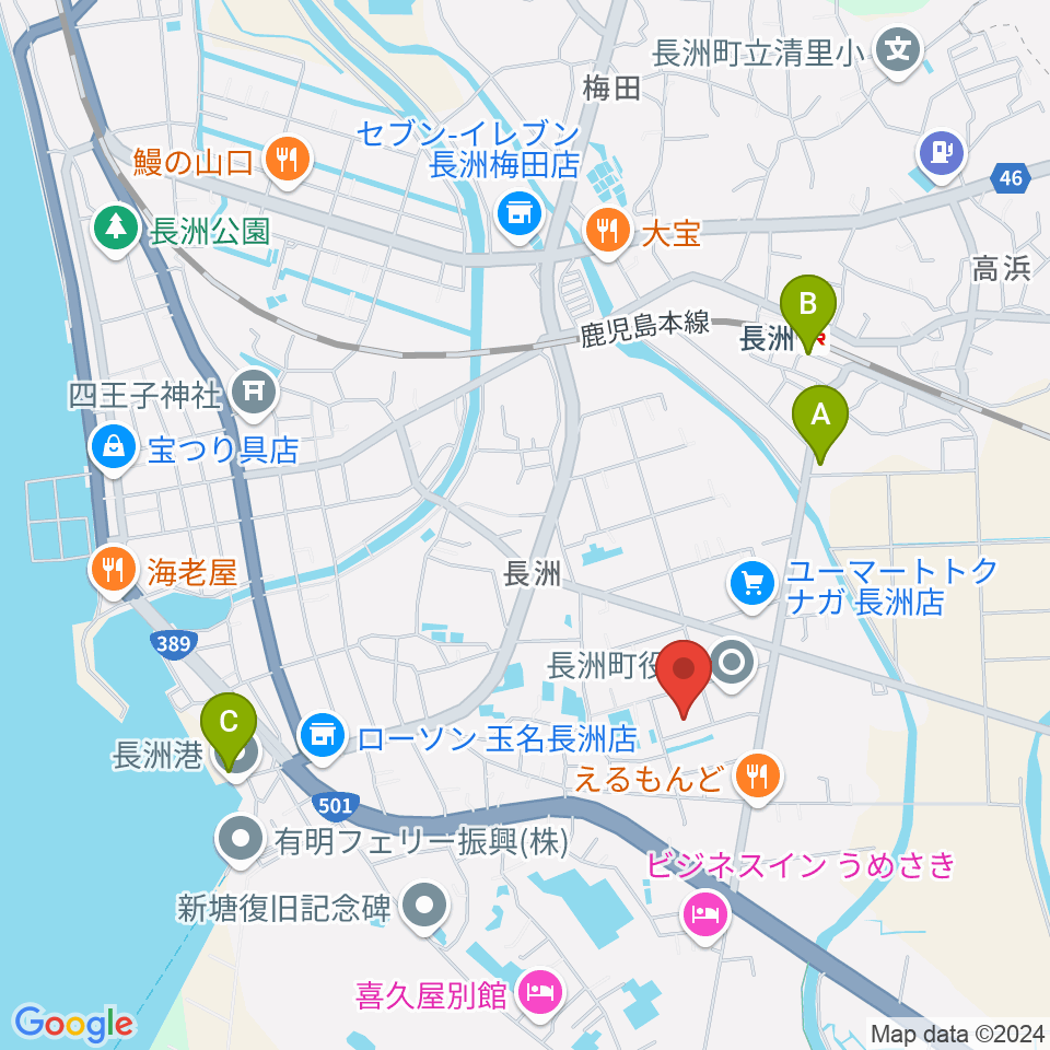 ながす未来館周辺の駐車場・コインパーキング一覧地図