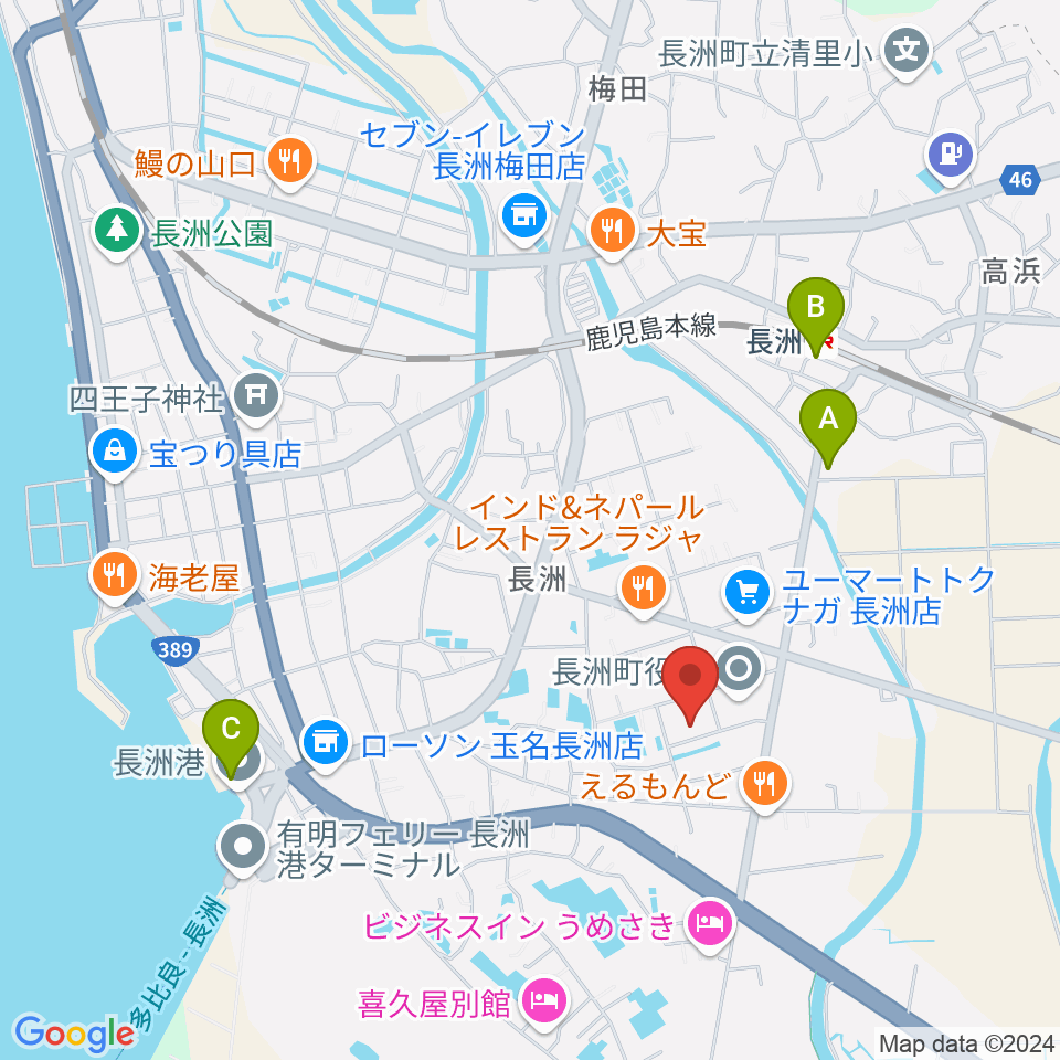 ながす未来館周辺の駐車場・コインパーキング一覧地図