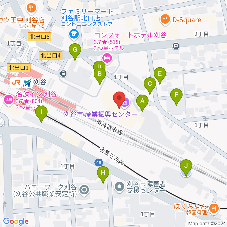 刈谷市産業振興センター周辺の駐車場・コインパーキング一覧地図