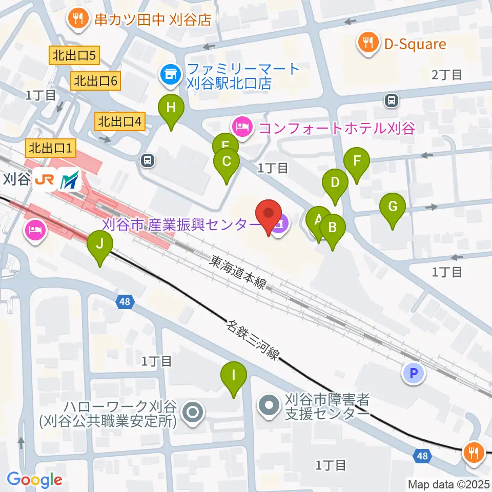 刈谷市産業振興センター周辺の駐車場・コインパーキング一覧地図