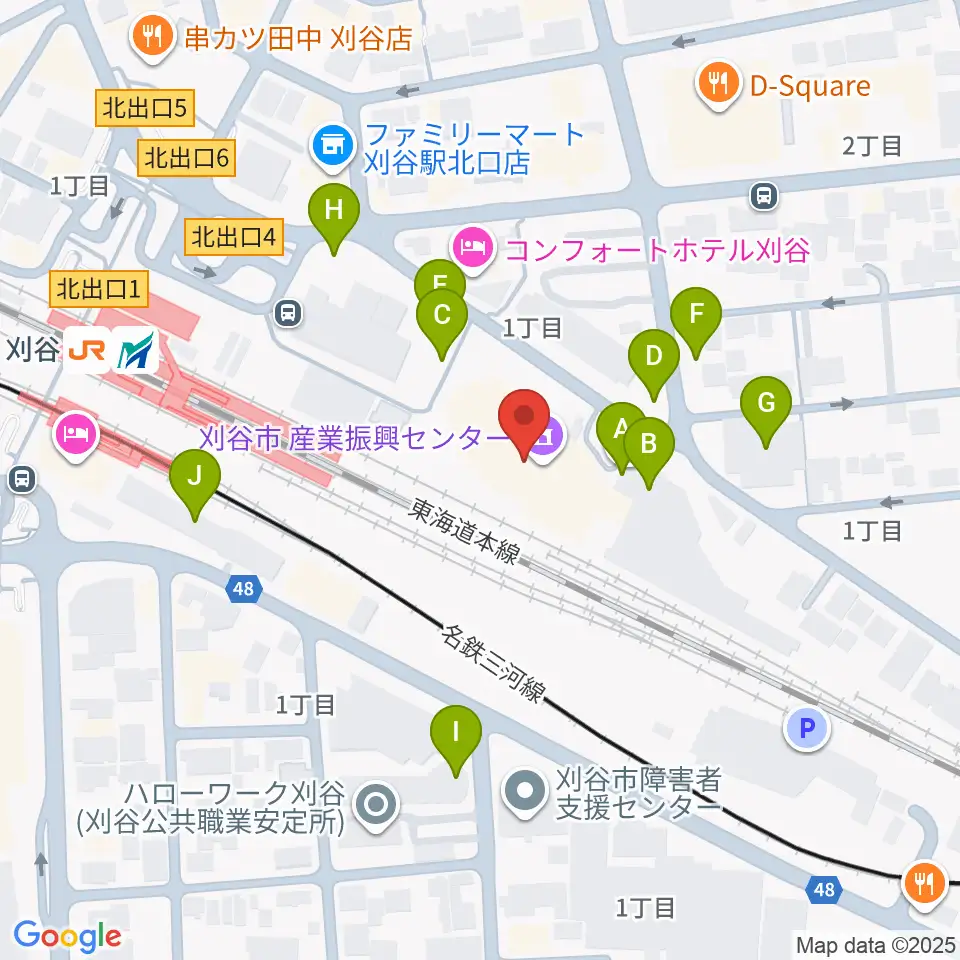 刈谷市産業振興センター周辺の駐車場・コインパーキング一覧地図