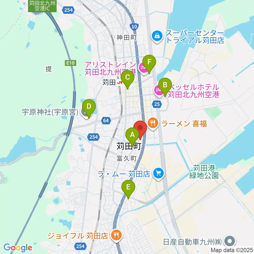 苅田町立中央公民館周辺の駐車場・コインパーキング一覧地図