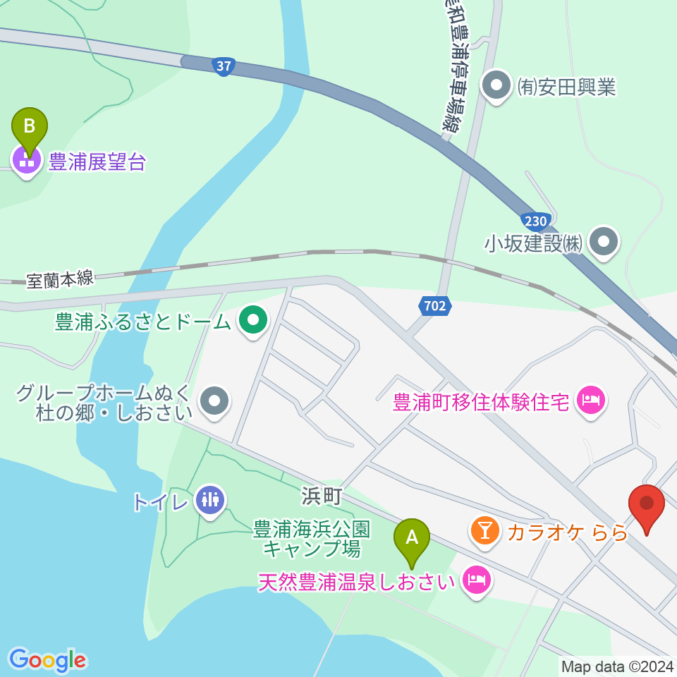 豊浦町地域交流センター とわにー周辺の駐車場・コインパーキング一覧地図