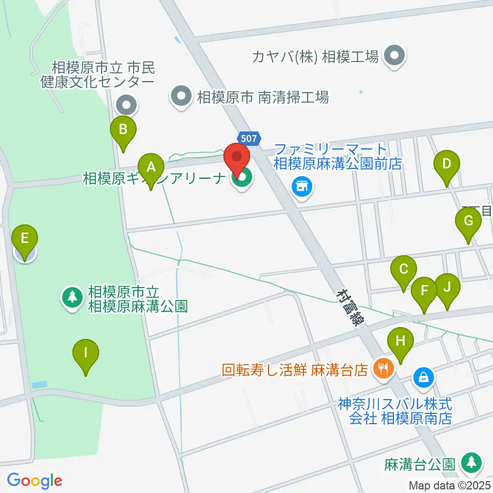 相模原ギオンアリーナ周辺の駐車場・コインパーキング一覧地図