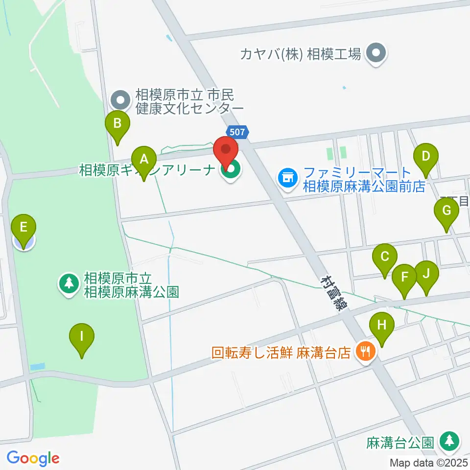 相模原ギオンアリーナ周辺の駐車場・コインパーキング一覧地図