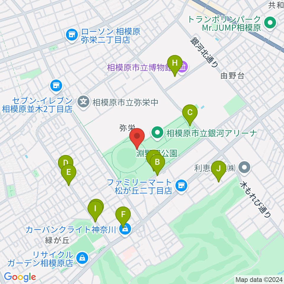 サーティーフォー相模原球場周辺の駐車場・コインパーキング一覧地図