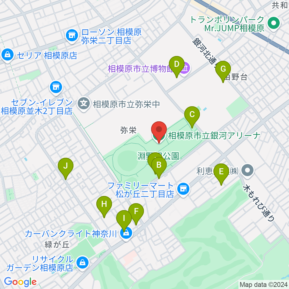 銀河アリーナ周辺の駐車場・コインパーキング一覧地図