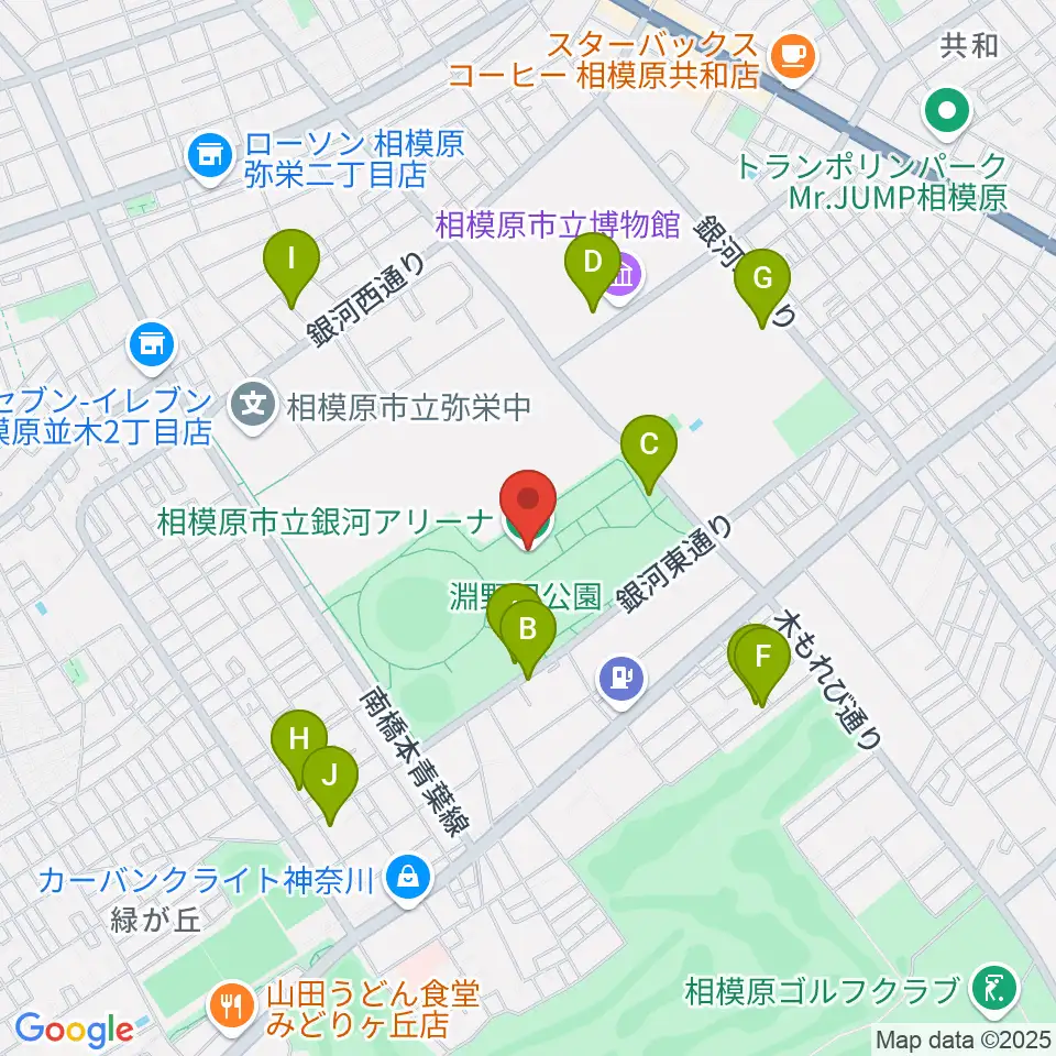 銀河アリーナ周辺の駐車場・コインパーキング一覧地図