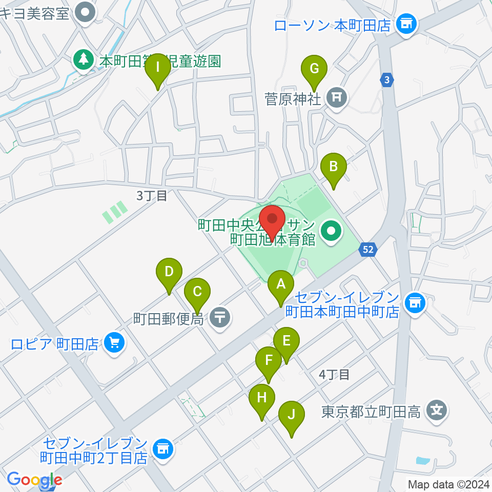 町田市民球場周辺の駐車場・コインパーキング一覧地図