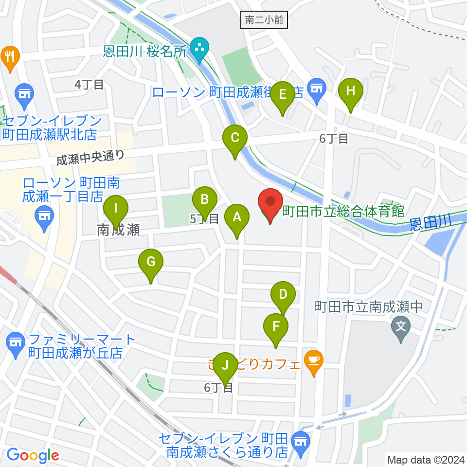 町田市立総合体育館周辺の駐車場・コインパーキング一覧地図