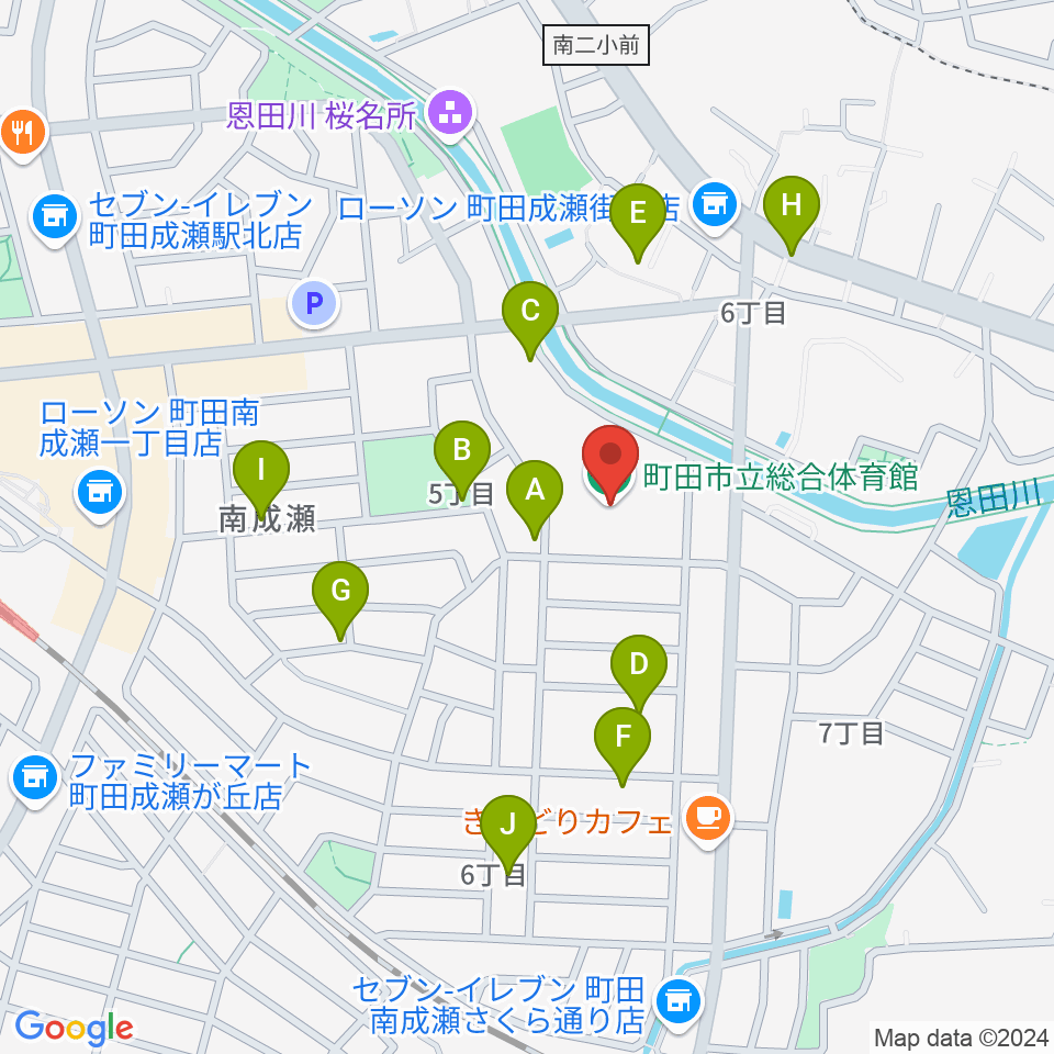 町田市立総合体育館周辺の駐車場・コインパーキング一覧地図