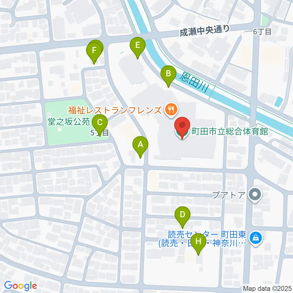 町田市立総合体育館周辺の駐車場・コインパーキング一覧地図