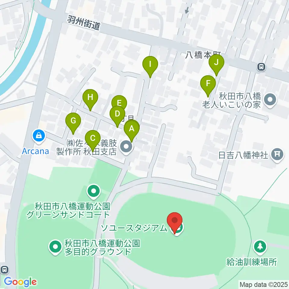 ソユースタジアム周辺の駐車場・コインパーキング一覧地図