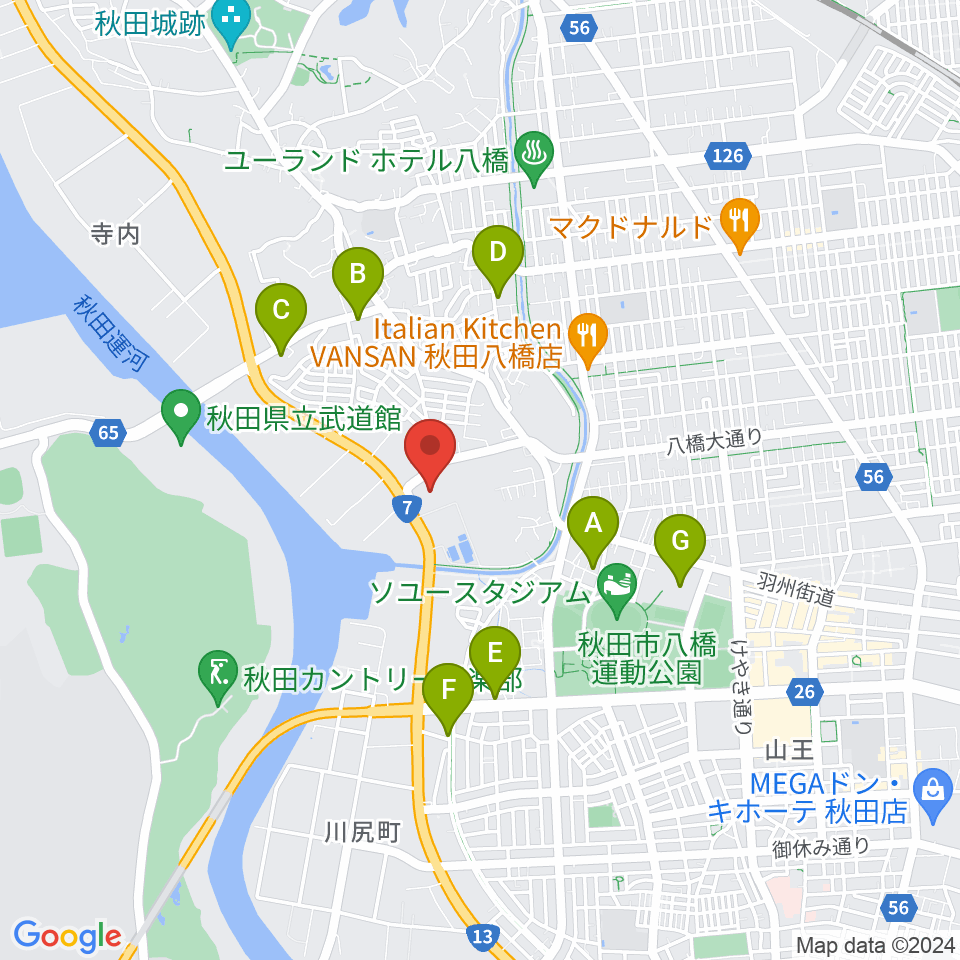 CNAアリーナ★あきた周辺の駐車場・コインパーキング一覧地図